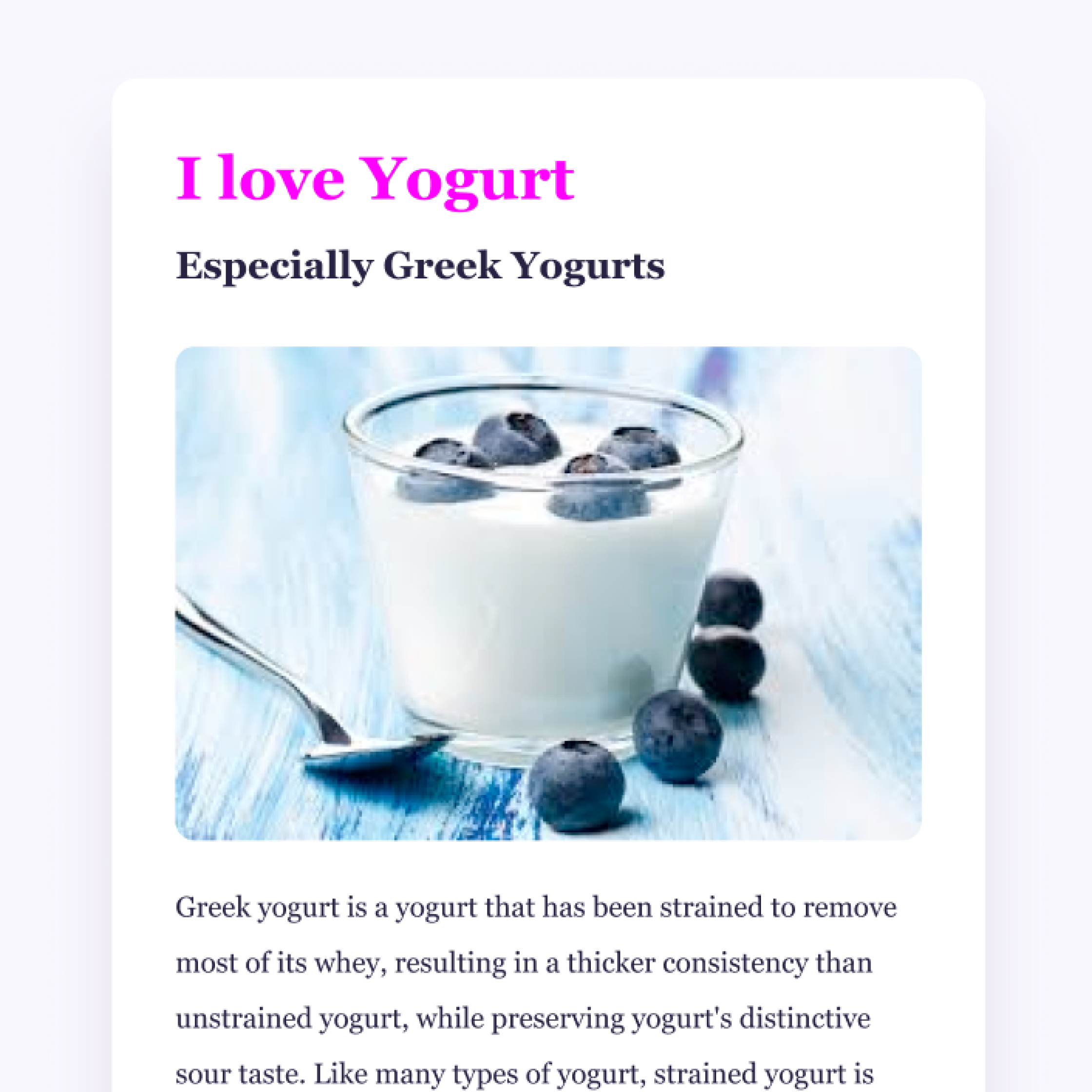 A cup of yogurt from Lindsay's Yogurt webpage